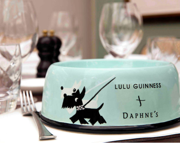 the lulu guinness dog bog design at daphne's restaurant london
